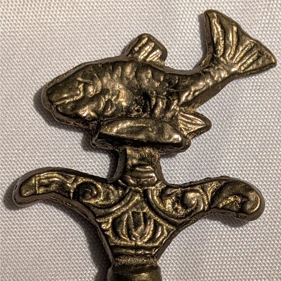 8 Vintage MCM Grecian Minoan 16" Solid Brass & Steel BBQ Shish Kebab Skewer Set - Picture 8 of 9